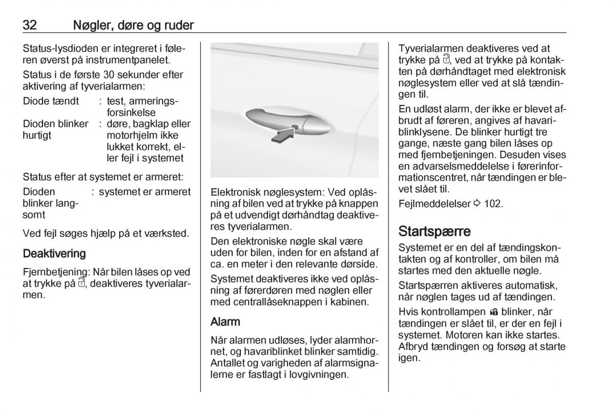 Opel Astra K V 5 Bilens instruktionsbog / page 34