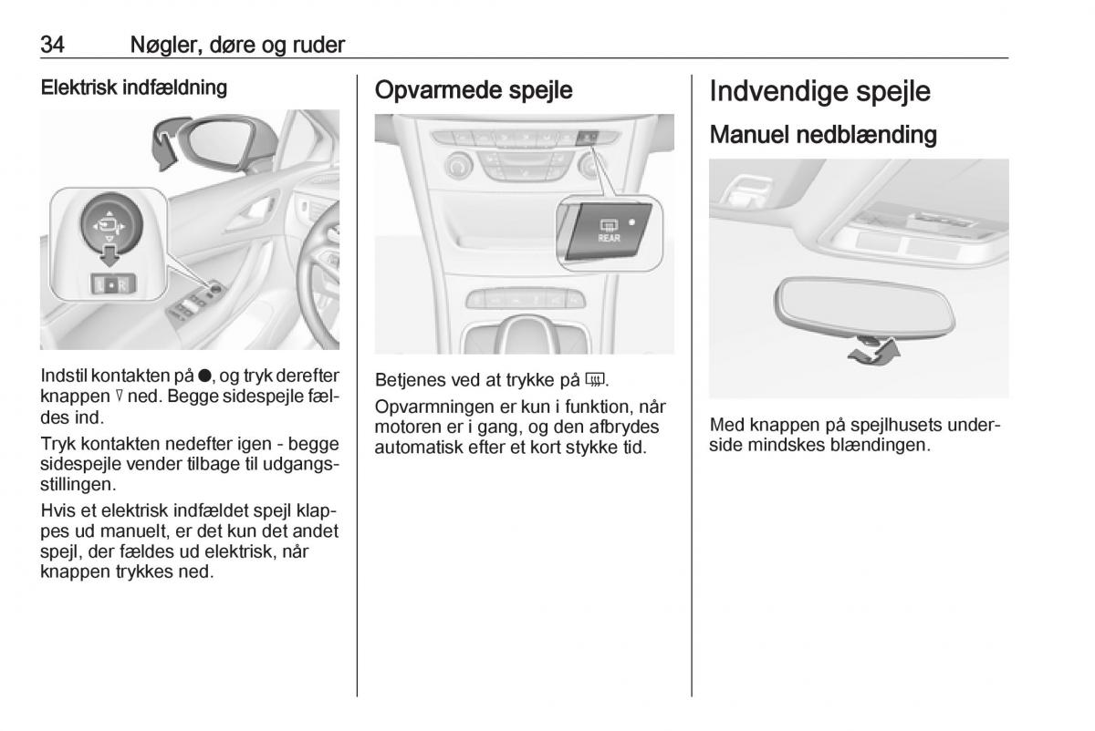 Opel Astra K V 5 Bilens instruktionsbog / page 36