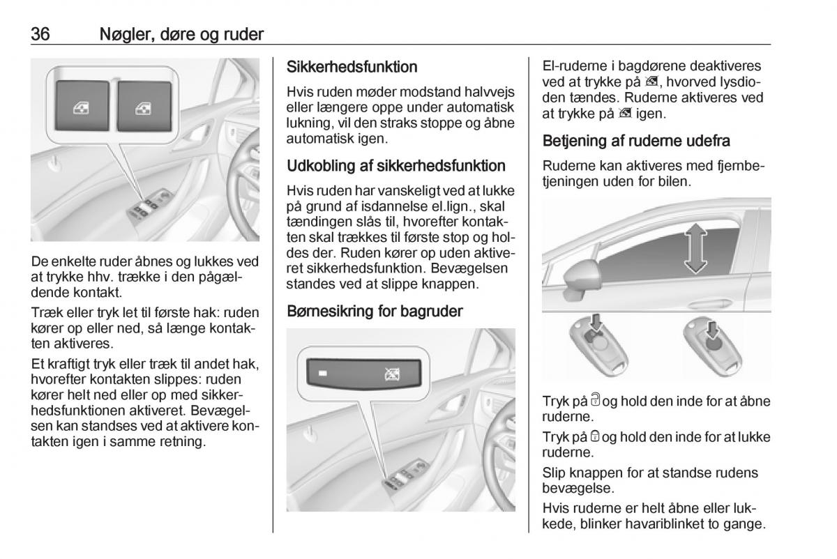 Opel Astra K V 5 Bilens instruktionsbog / page 38