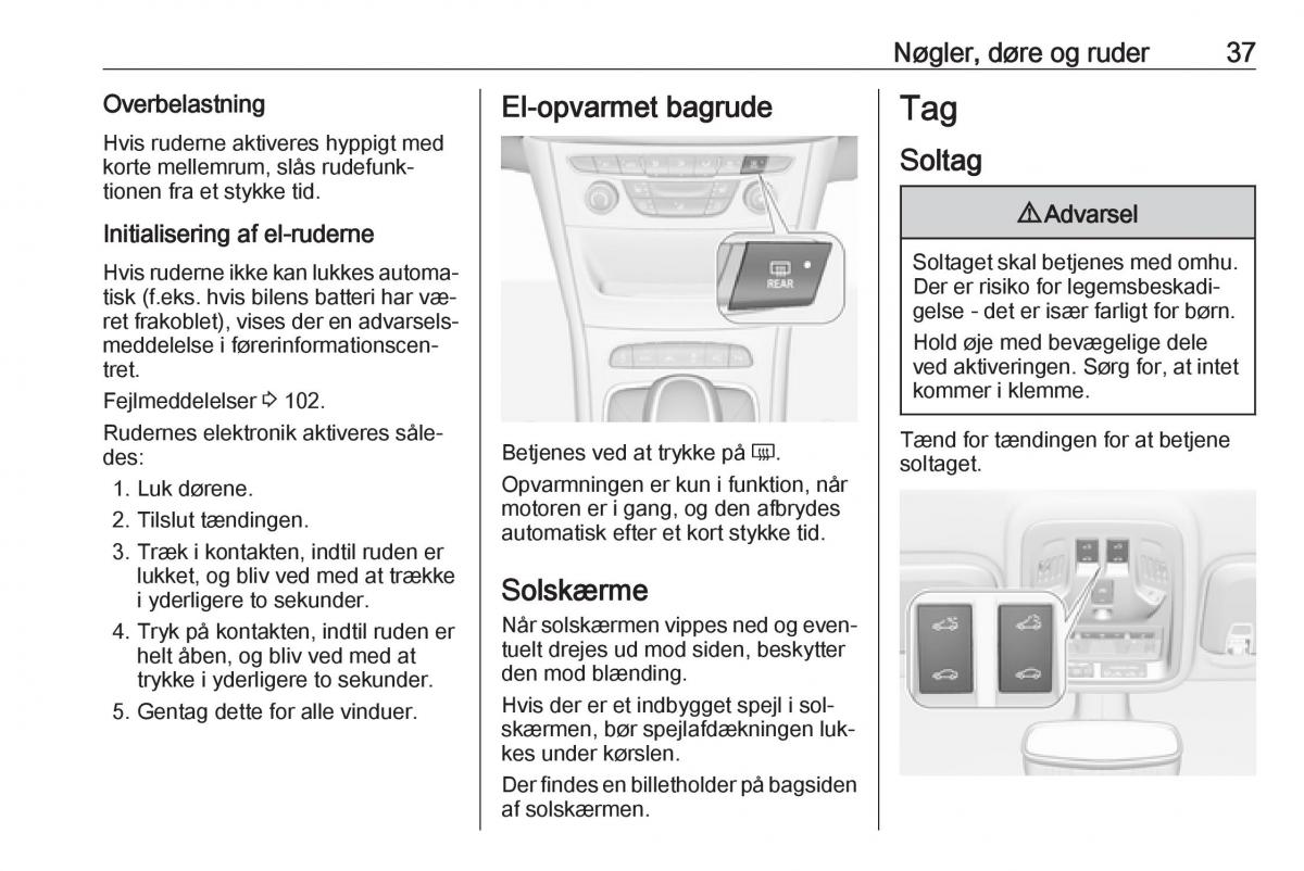 Opel Astra K V 5 Bilens instruktionsbog / page 39