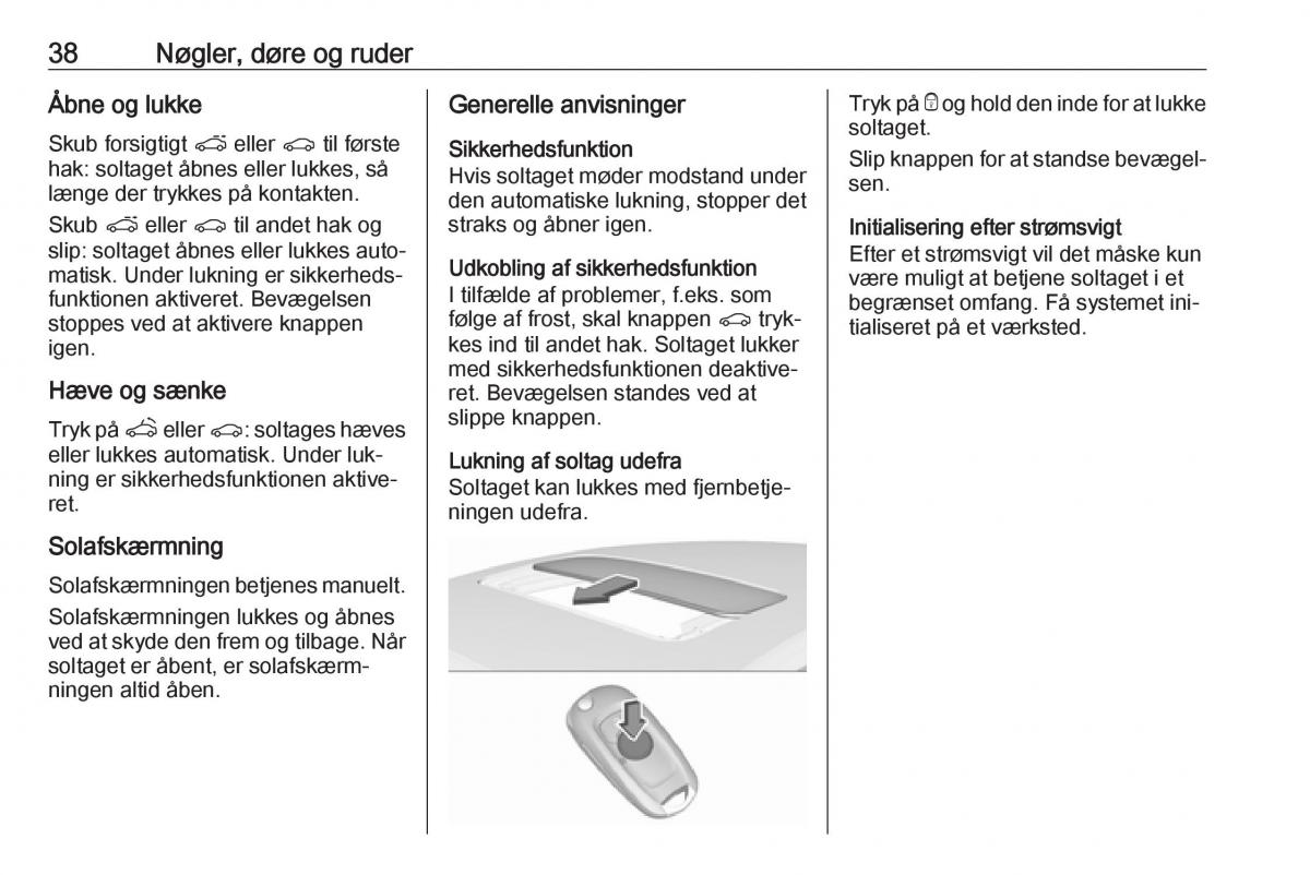 Opel Astra K V 5 Bilens instruktionsbog / page 40