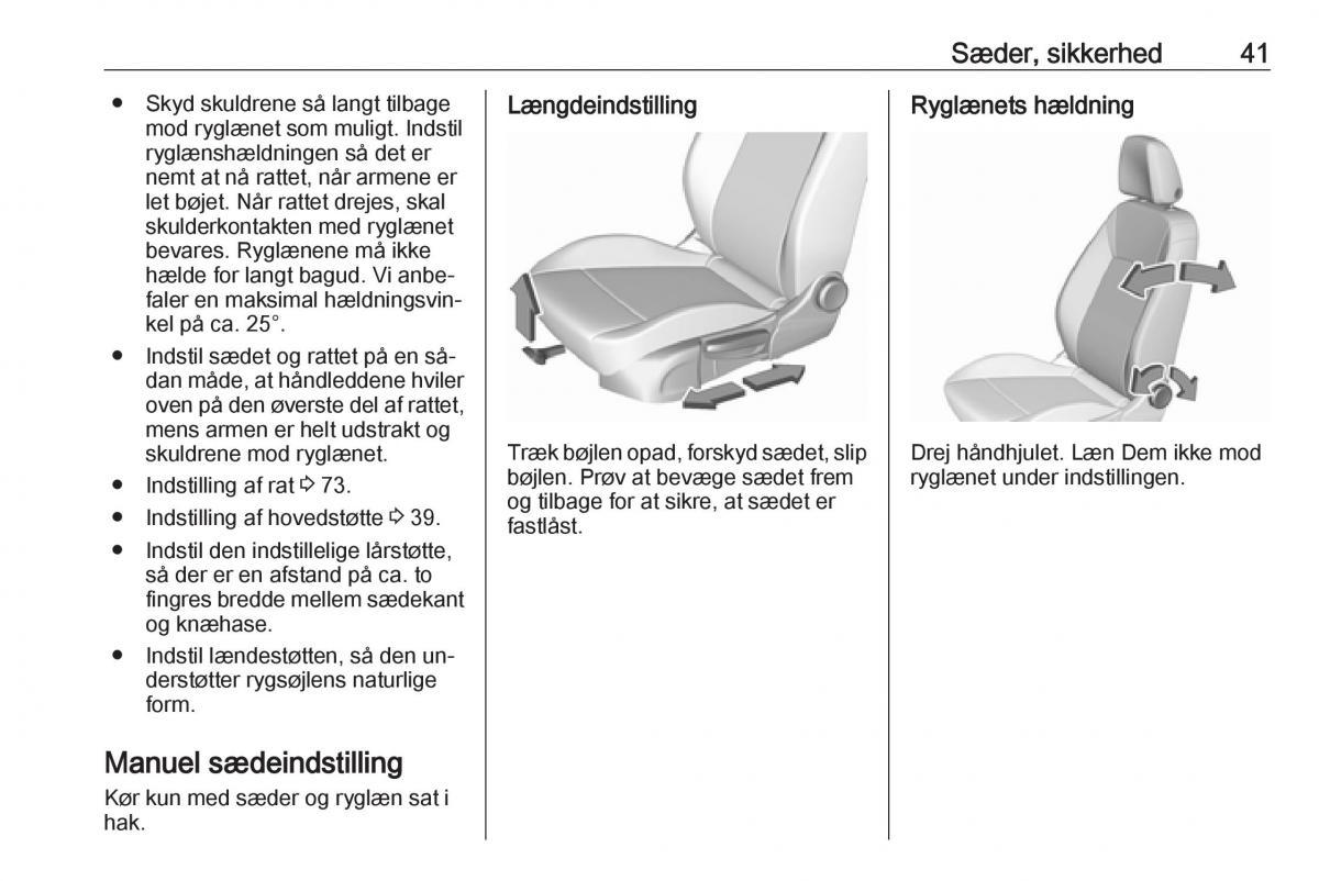 Opel Astra K V 5 Bilens instruktionsbog / page 43