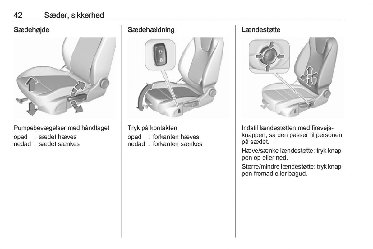 Opel Astra K V 5 Bilens instruktionsbog / page 44