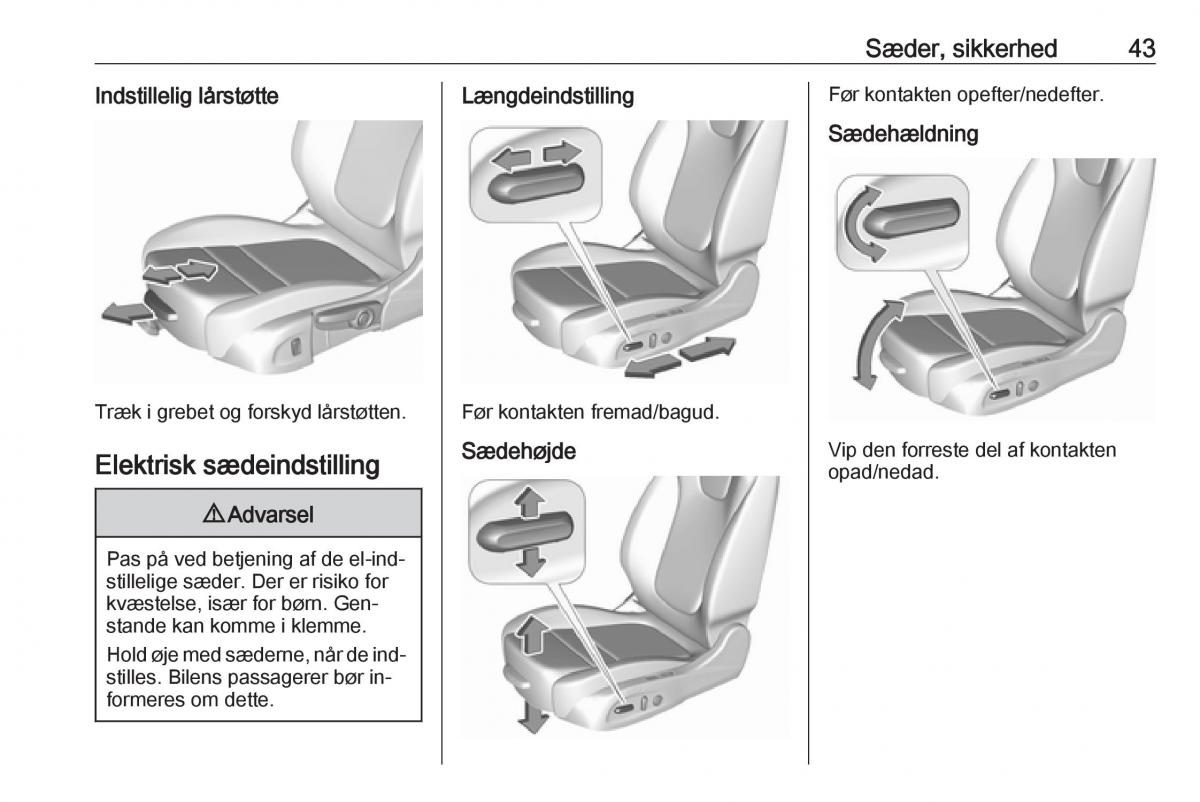 Opel Astra K V 5 Bilens instruktionsbog / page 45