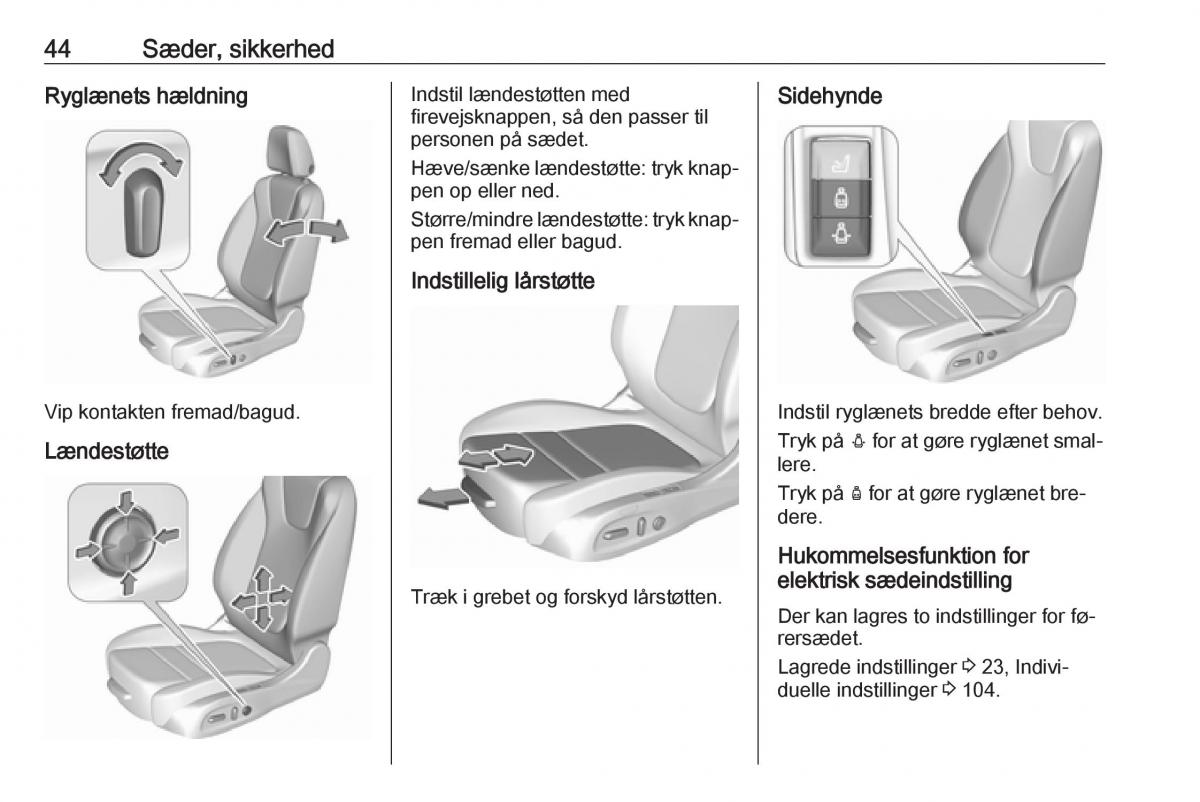 Opel Astra K V 5 Bilens instruktionsbog / page 46