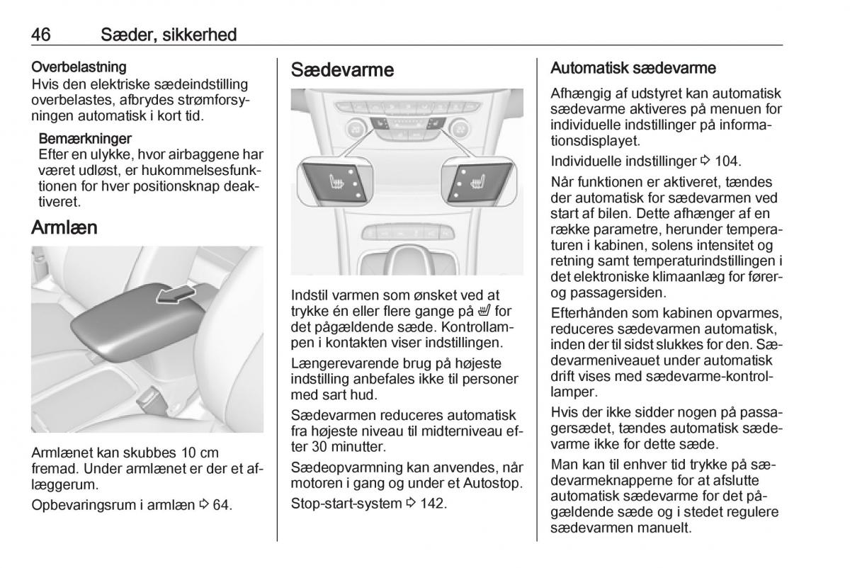 Opel Astra K V 5 Bilens instruktionsbog / page 48