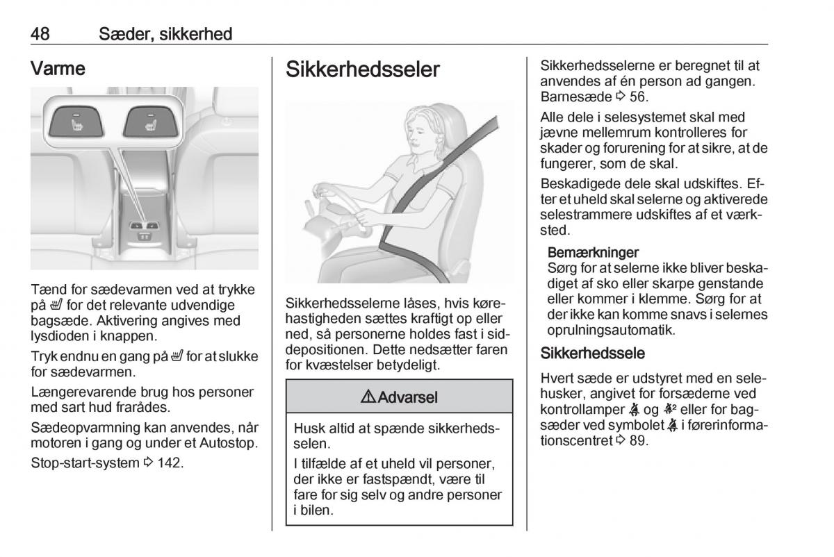 Opel Astra K V 5 Bilens instruktionsbog / page 50