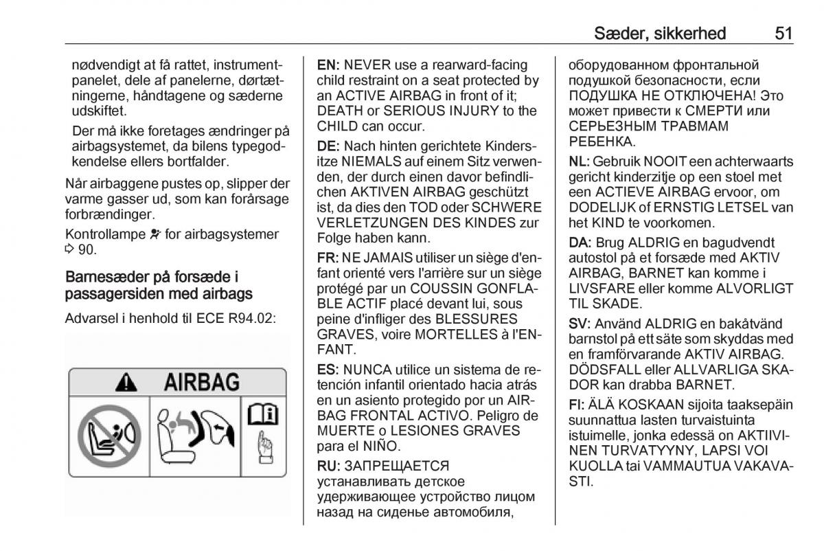 Opel Astra K V 5 Bilens instruktionsbog / page 53