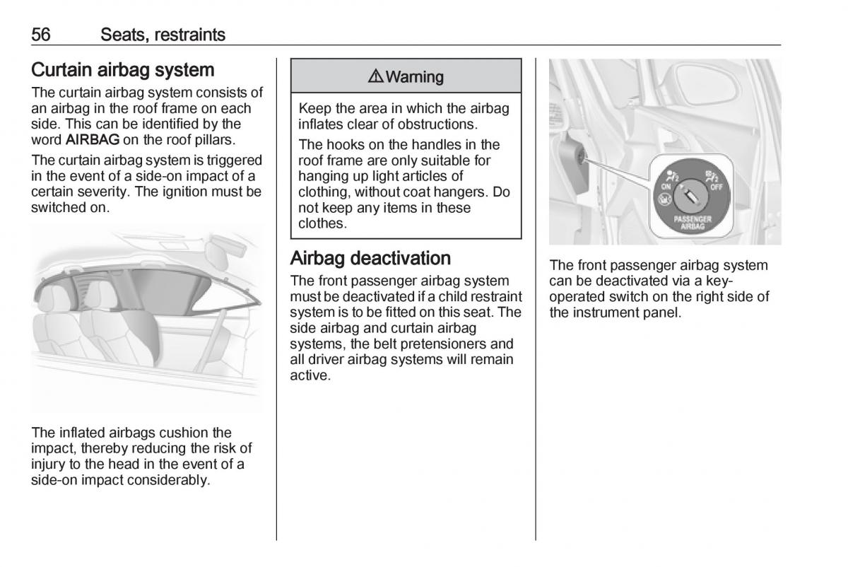 Opel Astra K V 5 owners manual / page 58