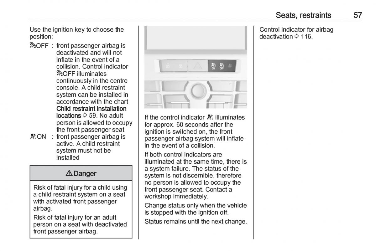 Opel Astra K V 5 owners manual / page 59