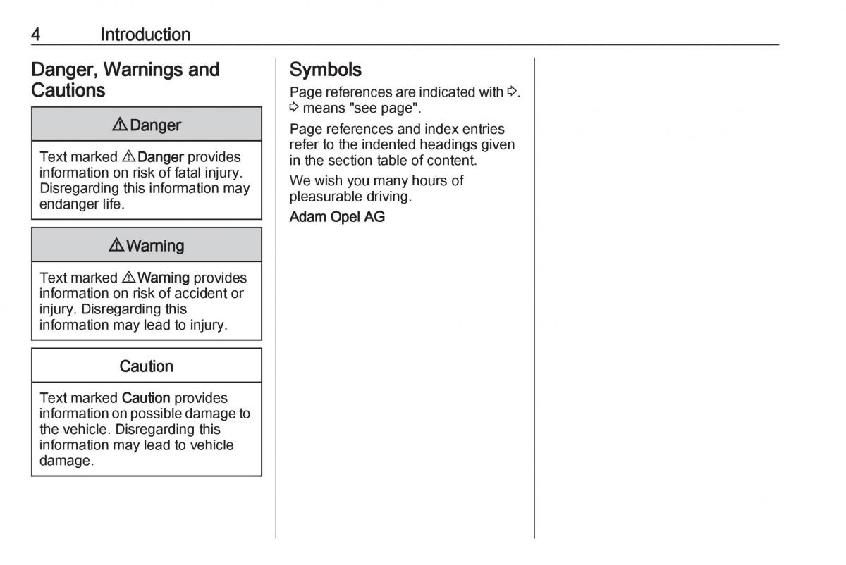 Opel Astra K V 5 owners manual / page 6