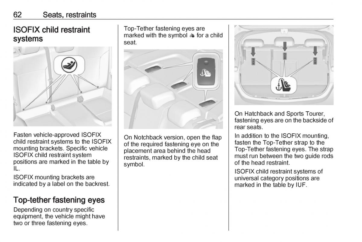 Opel Astra K V 5 owners manual / page 64