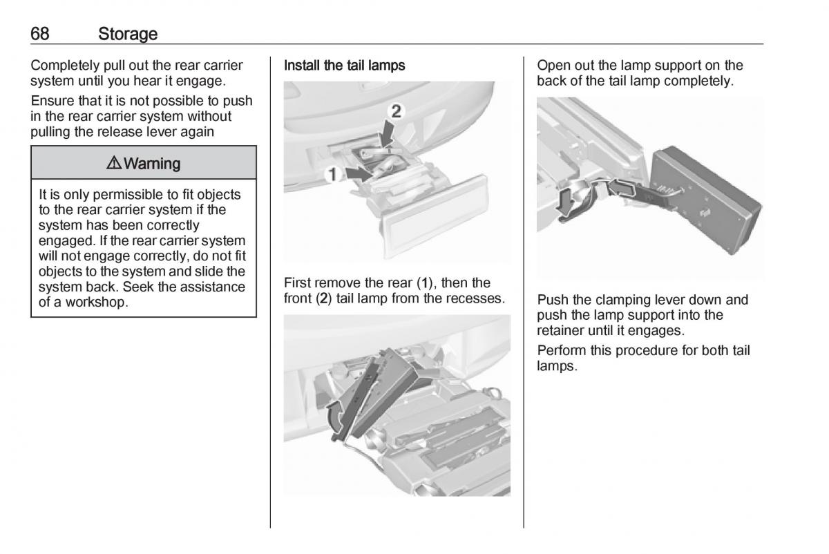 Opel Astra K V 5 owners manual / page 70