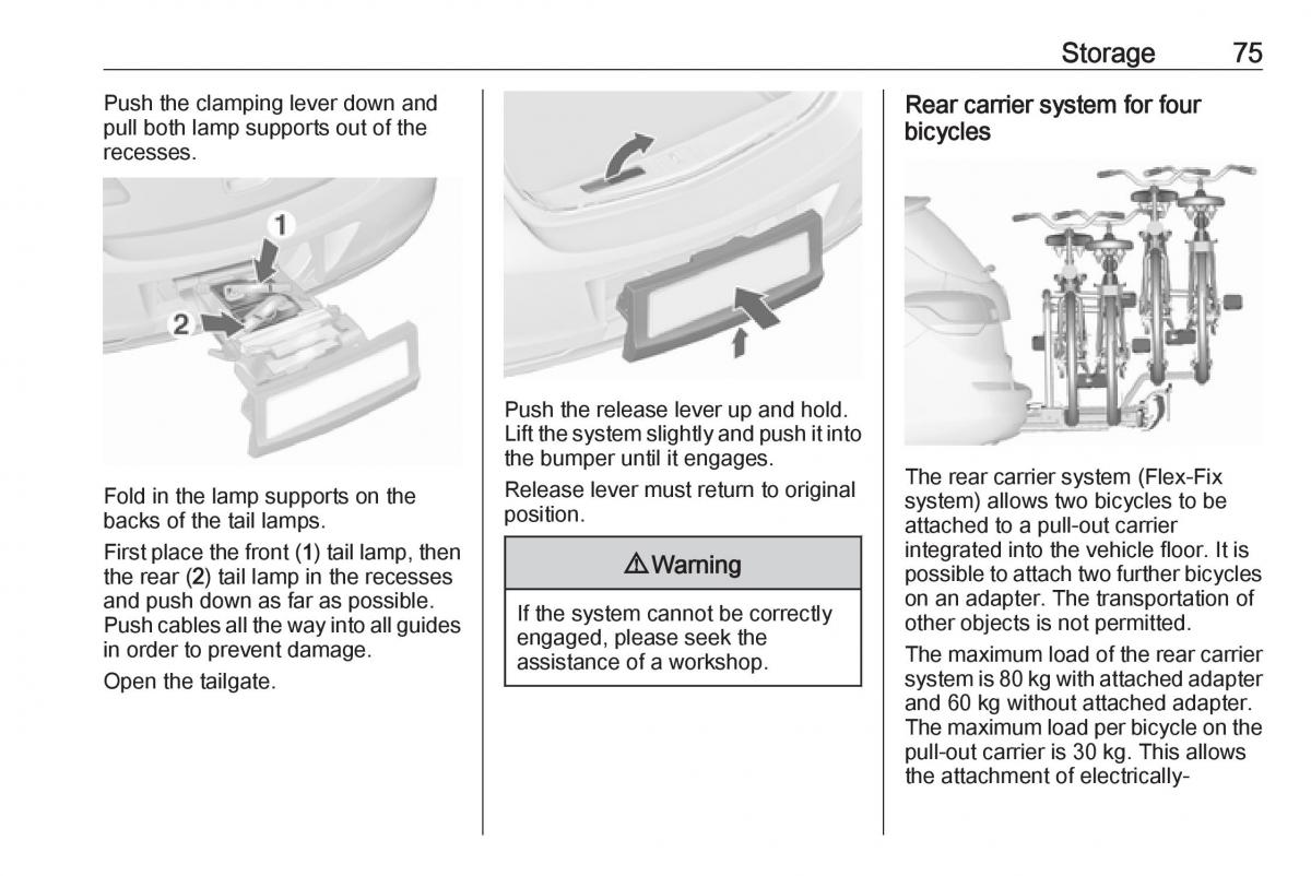 Opel Astra K V 5 owners manual / page 77