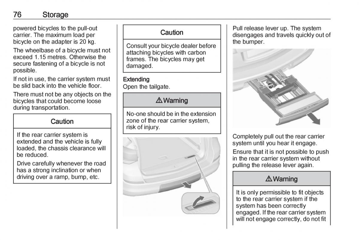 Opel Astra K V 5 owners manual / page 78