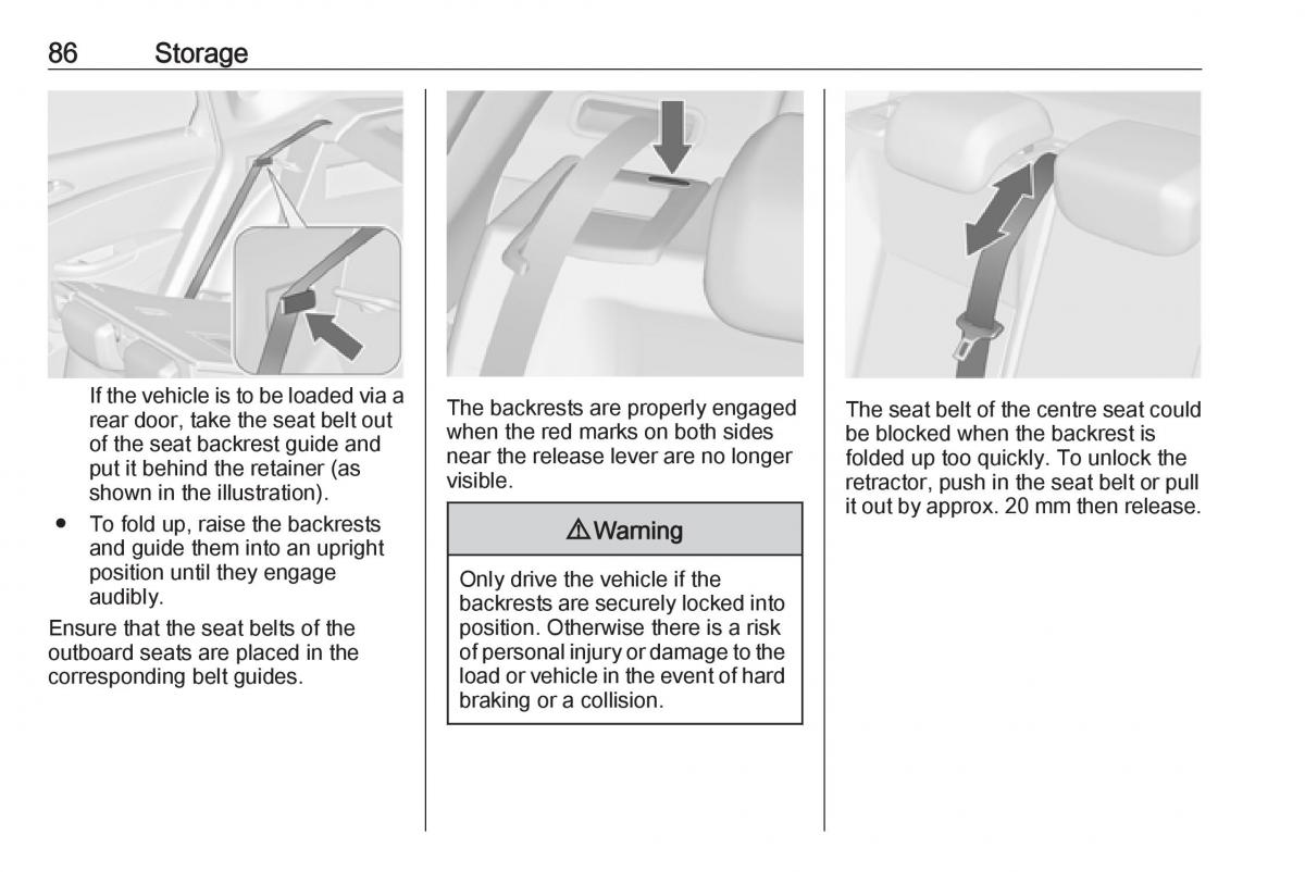 Opel Astra K V 5 owners manual / page 88