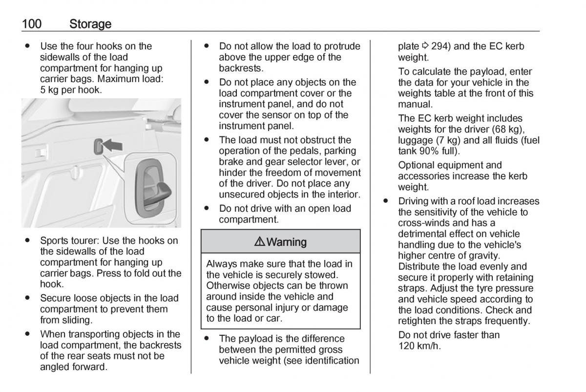 Opel Astra K V 5 owners manual / page 102