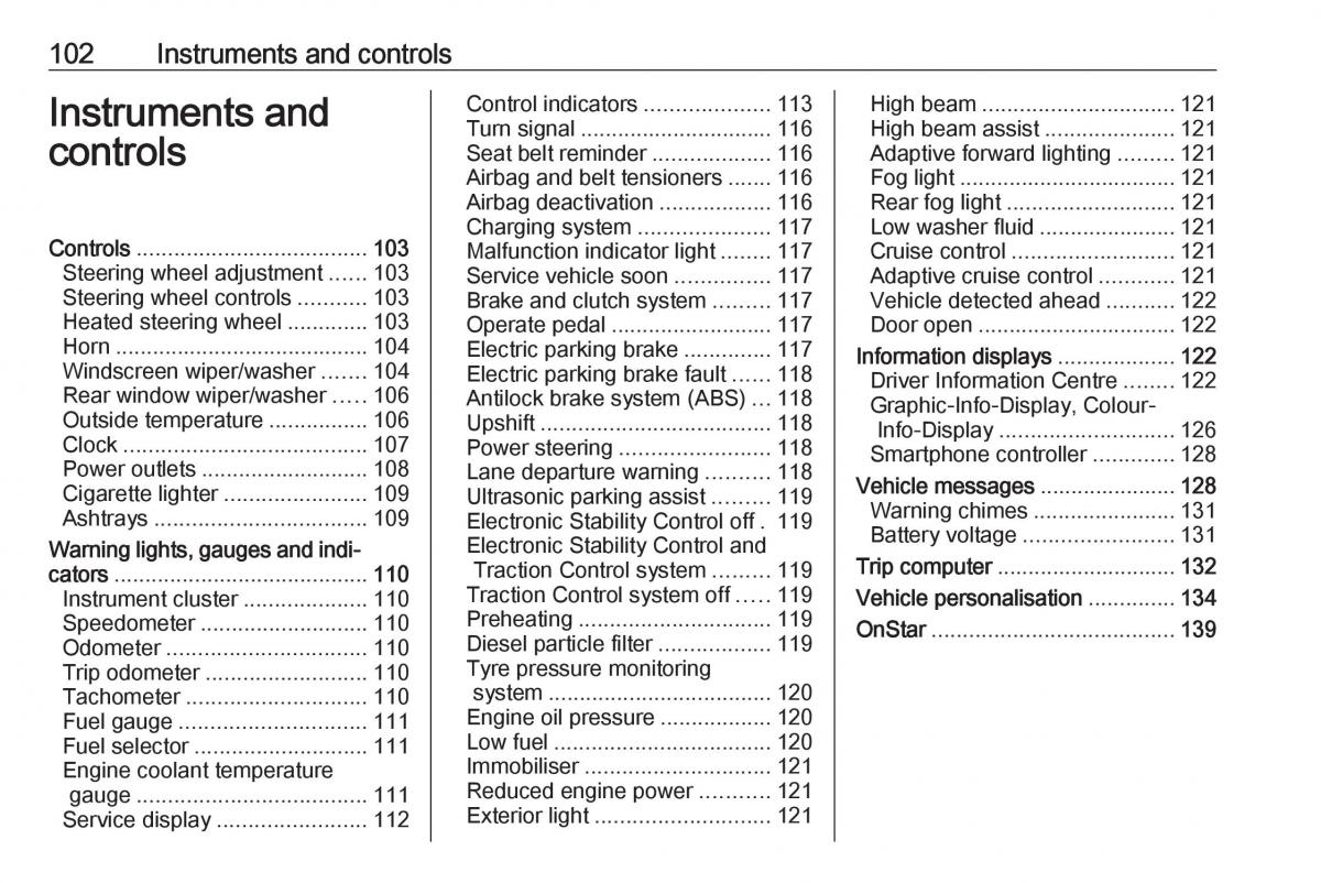 Opel Astra K V 5 owners manual / page 104