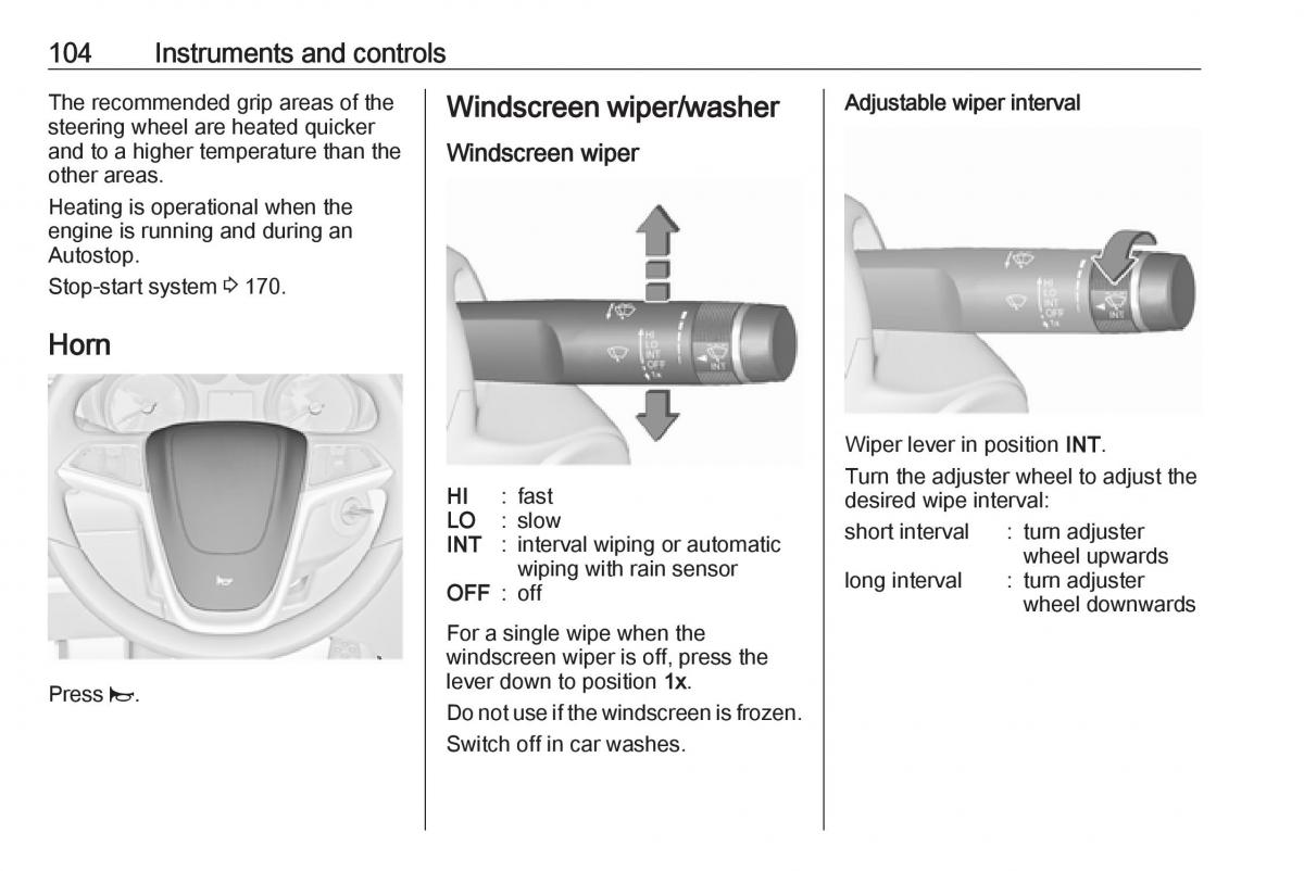 Opel Astra K V 5 owners manual / page 106