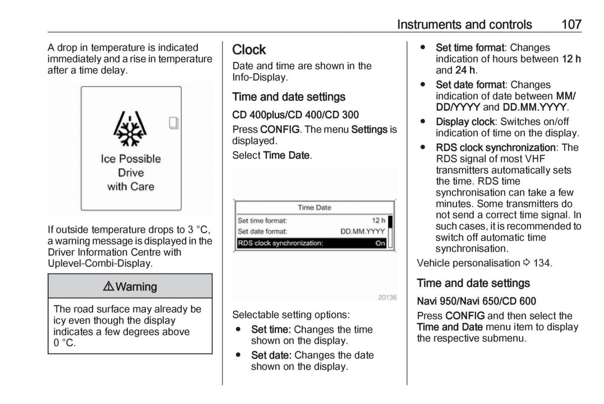 Opel Astra K V 5 owners manual / page 109