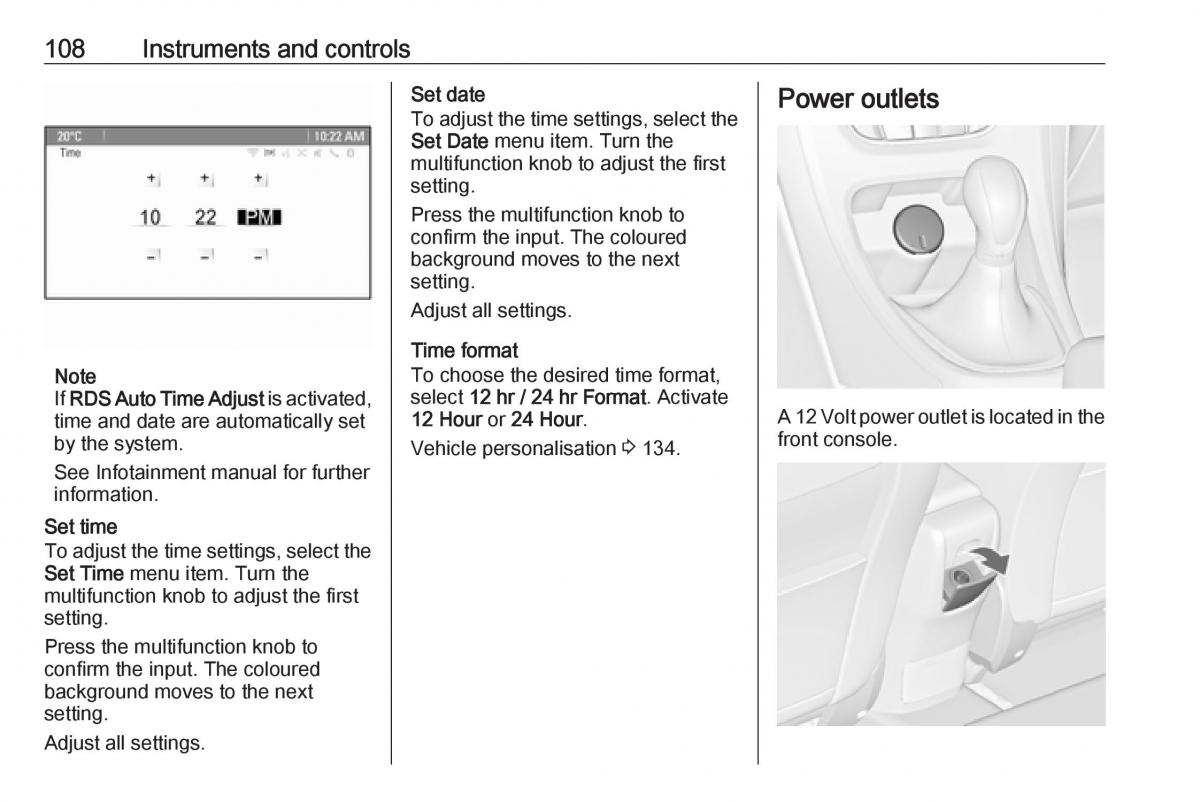 Opel Astra K V 5 owners manual / page 110