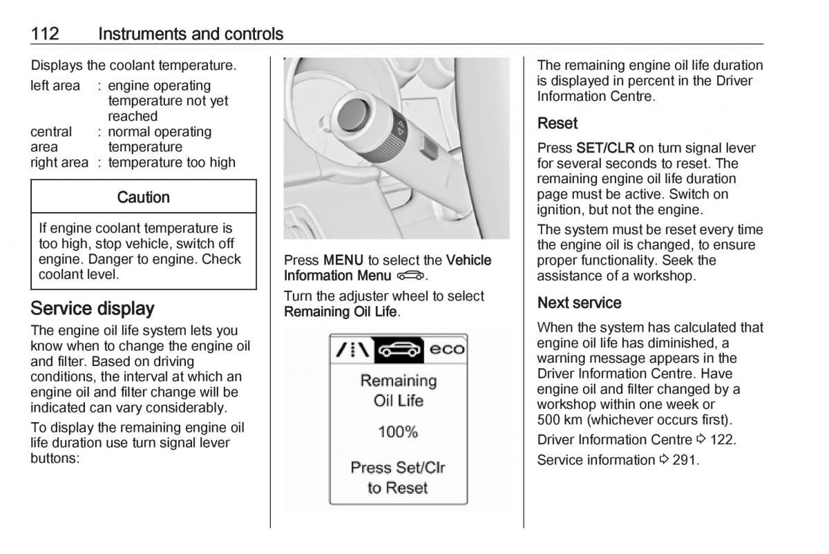 Opel Astra K V 5 owners manual / page 114