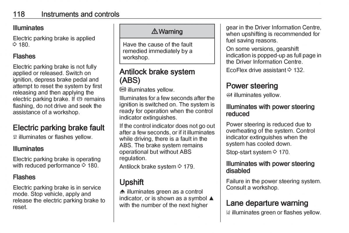 Opel Astra K V 5 owners manual / page 120