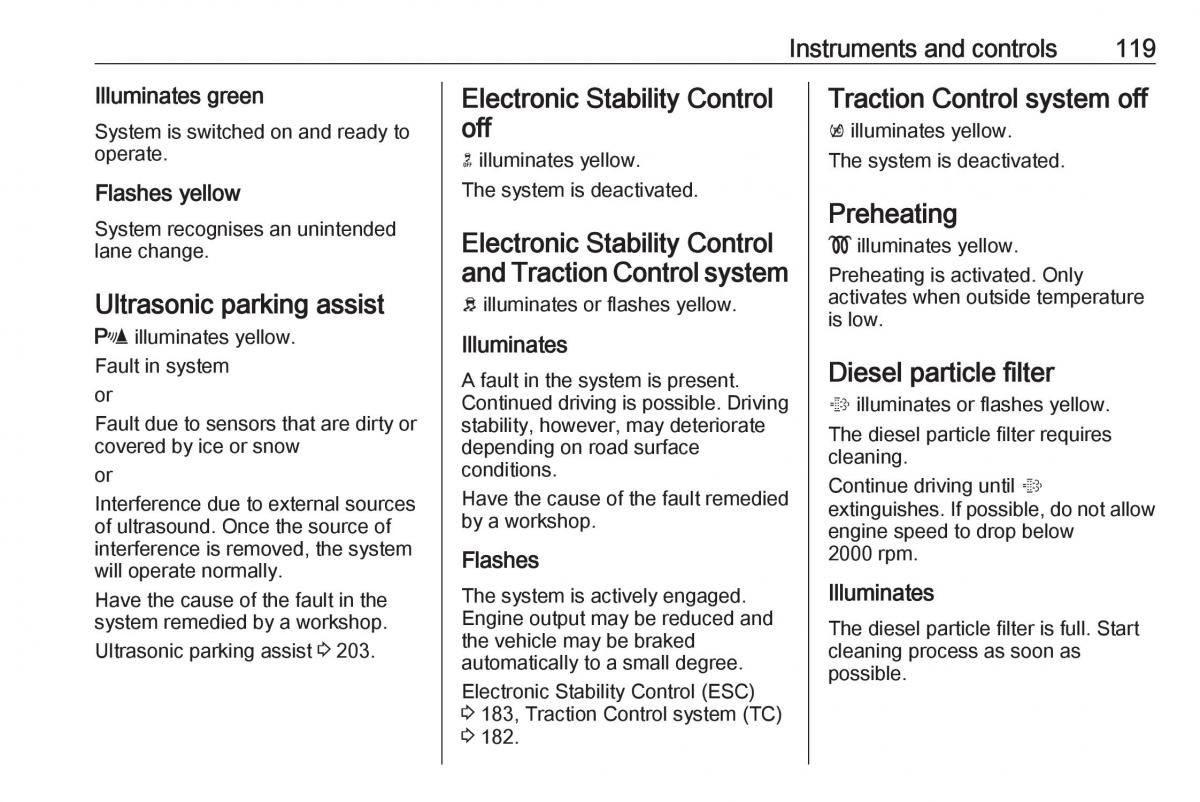 Opel Astra K V 5 owners manual / page 121