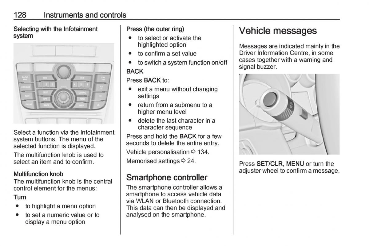 Opel Astra K V 5 owners manual / page 130