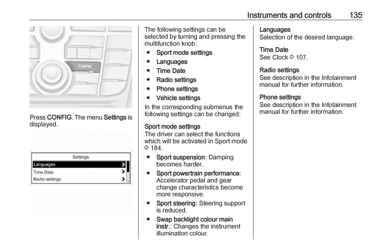 Opel Astra K V 5 owners manual / page 137