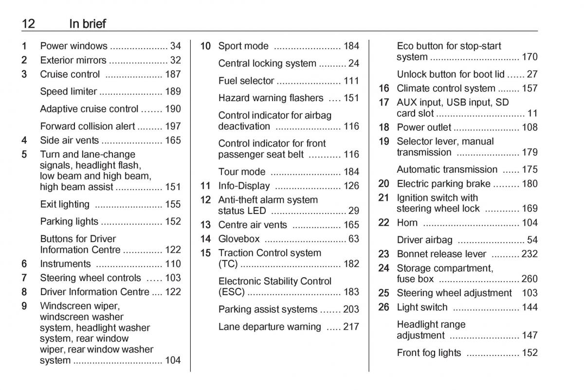 Opel Astra K V 5 owners manual / page 14