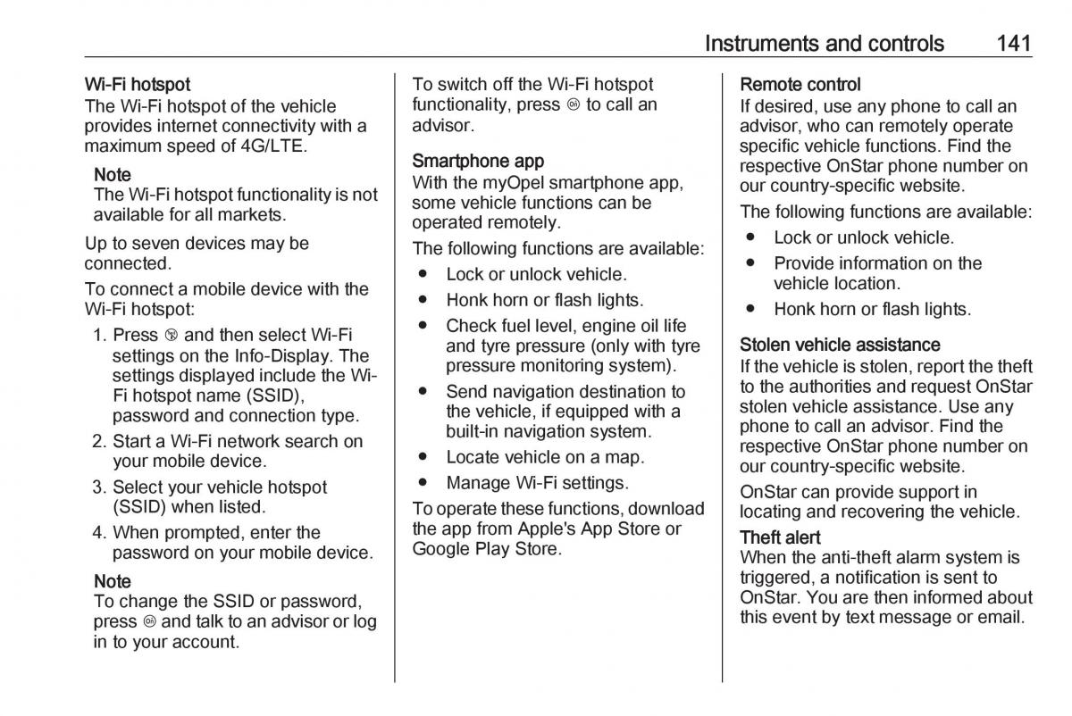 Opel Astra K V 5 owners manual / page 143