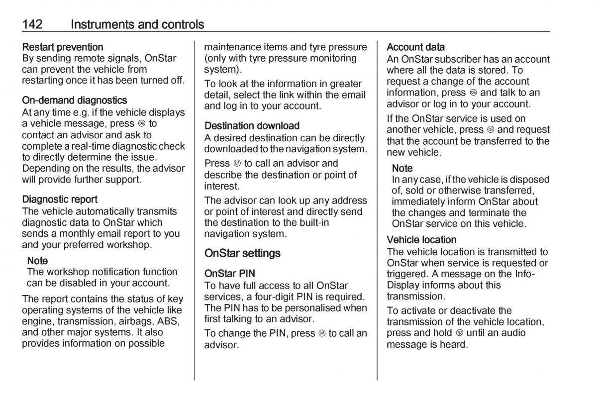 Opel Astra K V 5 owners manual / page 144