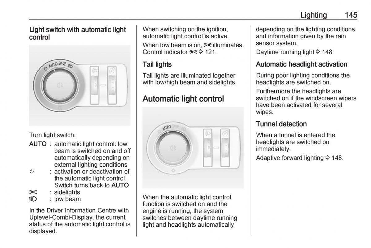 Opel Astra K V 5 owners manual / page 147