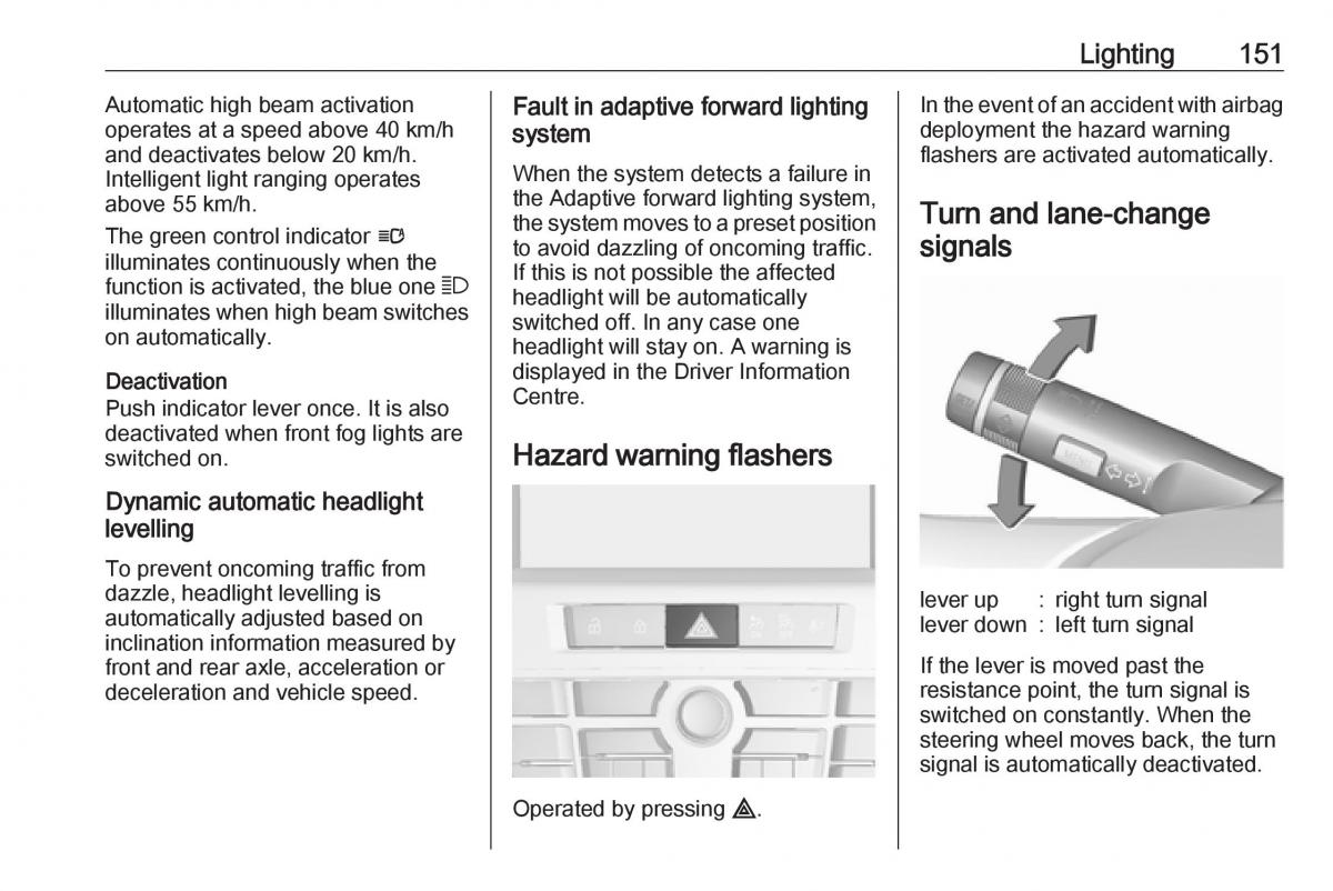 Opel Astra K V 5 owners manual / page 153