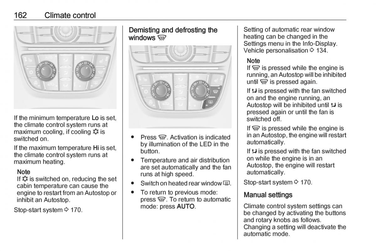 Opel Astra K V 5 owners manual / page 164