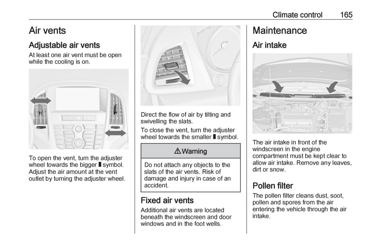 Opel Astra K V 5 owners manual / page 167