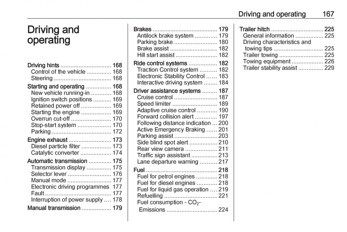 Opel Astra K V 5 owners manual / page 169