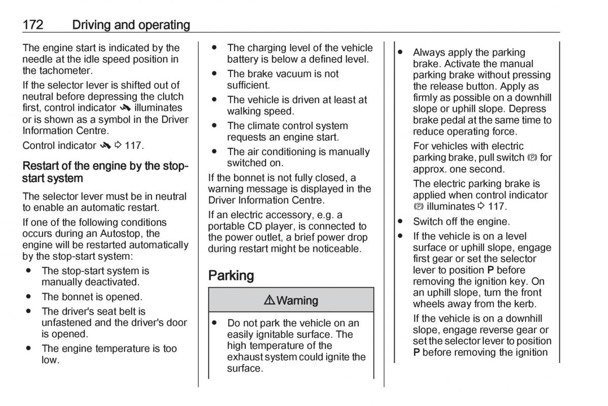 Opel Astra K V 5 owners manual / page 174