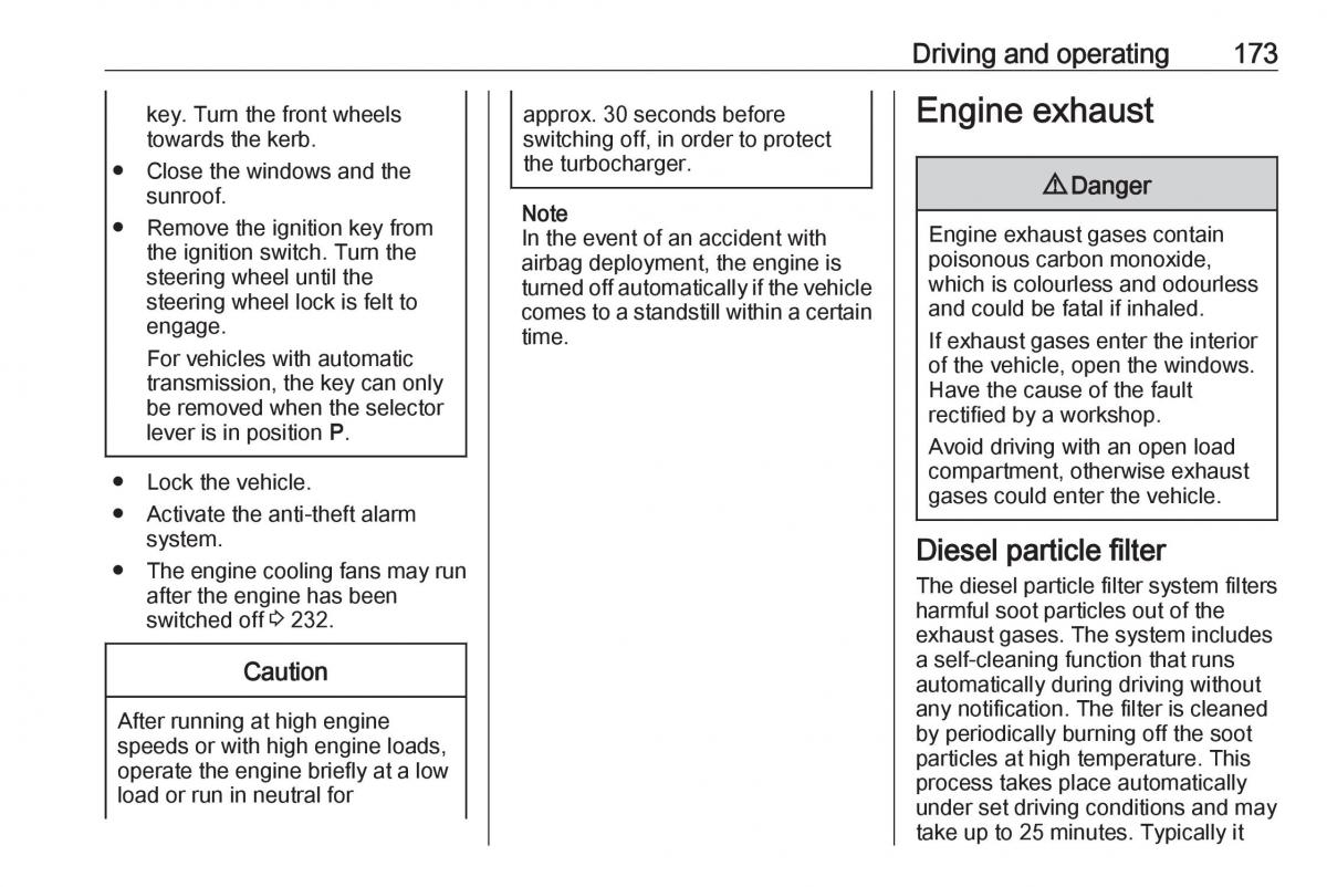 Opel Astra K V 5 owners manual / page 175