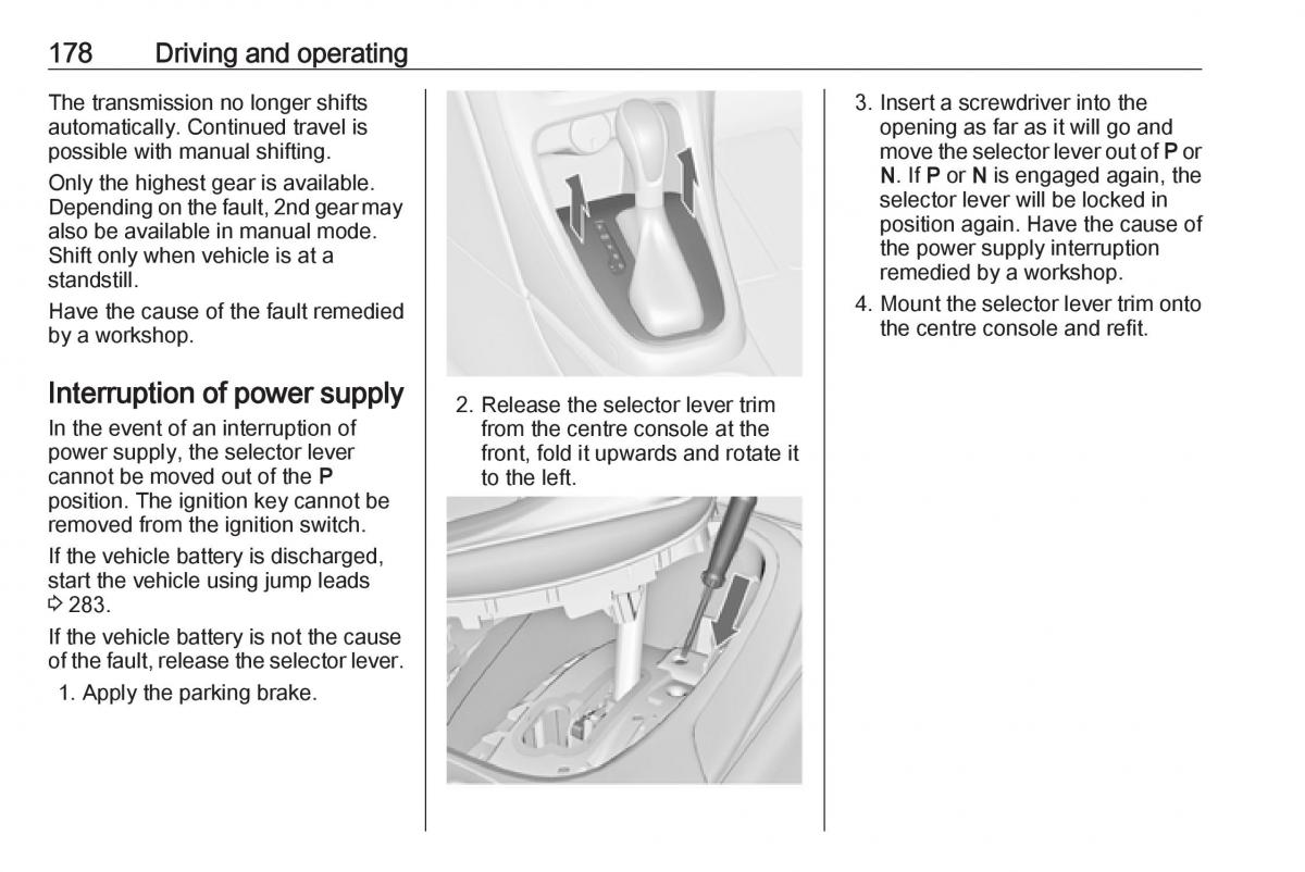 Opel Astra K V 5 owners manual / page 180