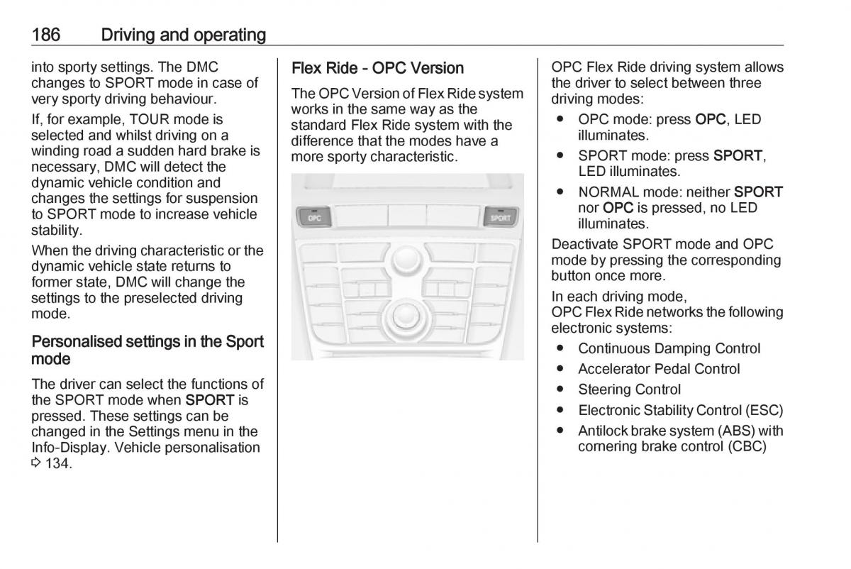 Opel Astra K V 5 owners manual / page 188