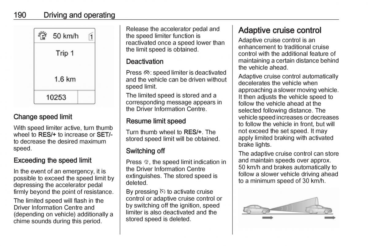 Opel Astra K V 5 owners manual / page 192