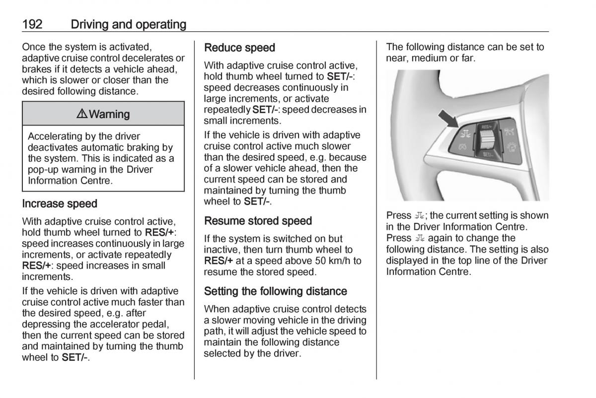 Opel Astra K V 5 owners manual / page 194