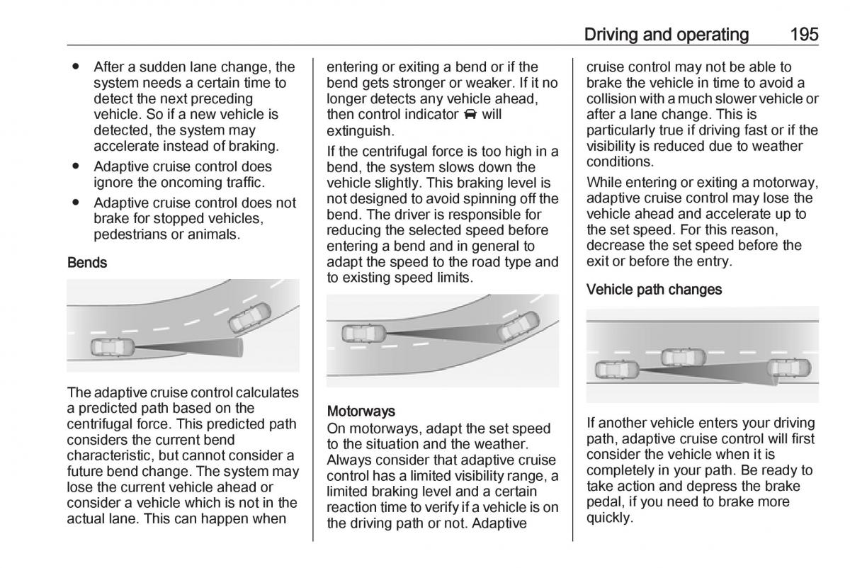 Opel Astra K V 5 owners manual / page 197