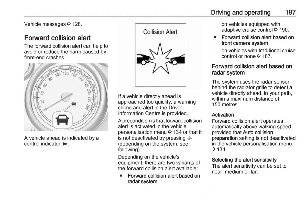 Opel Astra K V 5 owners manual / page 199