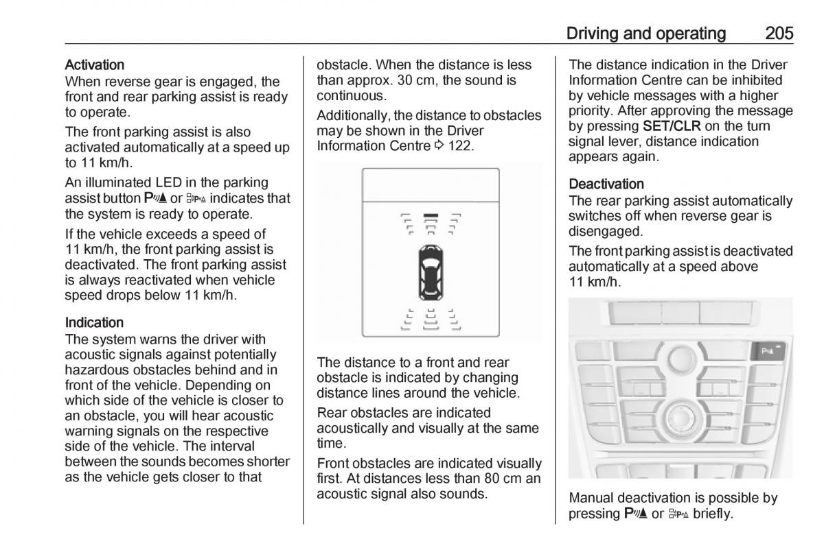 Opel Astra K V 5 owners manual / page 207