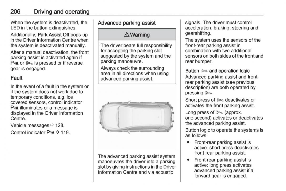 Opel Astra K V 5 owners manual / page 208