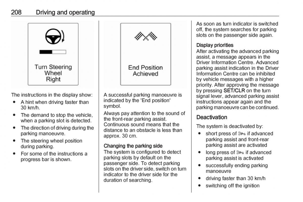 Opel Astra K V 5 owners manual / page 210