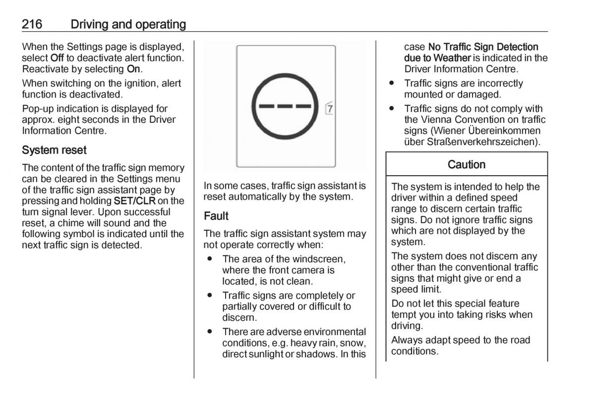 Opel Astra K V 5 owners manual / page 218